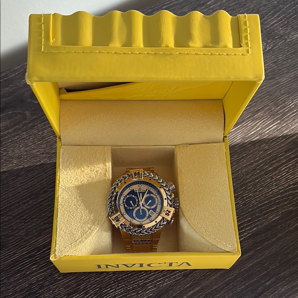 Invicta Men's Gold and Blue Watch